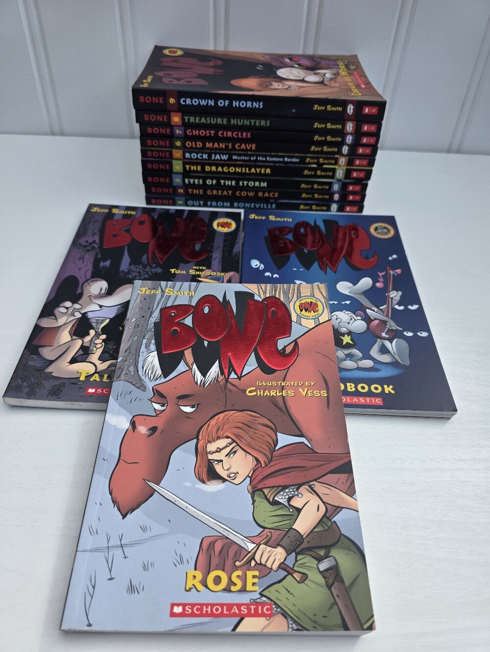 Bone Graphic Comic Cartoon Novels Set 1-9 Animated Books Scholastic Jeff Smith